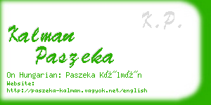 kalman paszeka business card